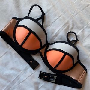 TRIANGL Bikini Top rare Orange,Black,White Size L